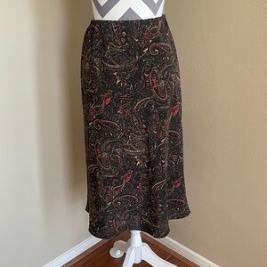 Vintage - Sense - Elegant Paisley Midi Skirt - Size: Large
